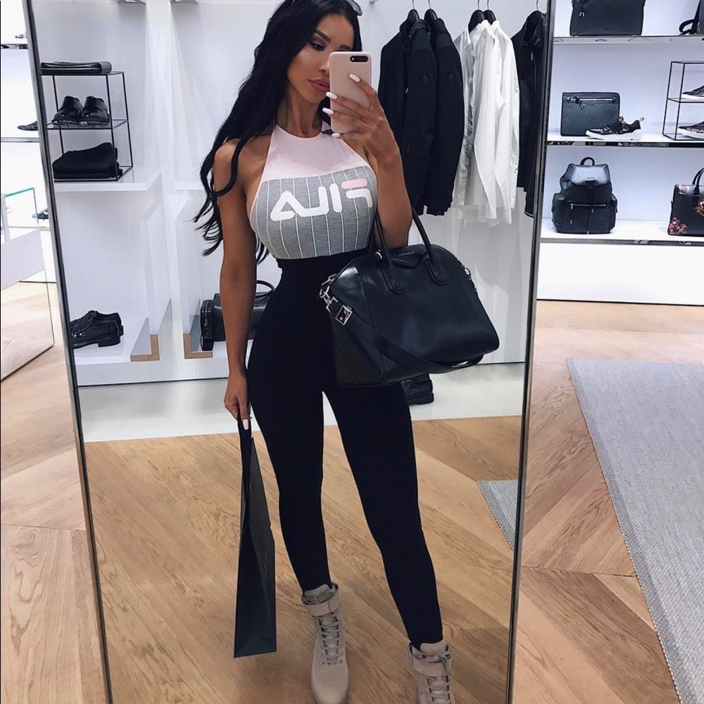 Fila unitard bodysuit - looks best with black leggings or shorts